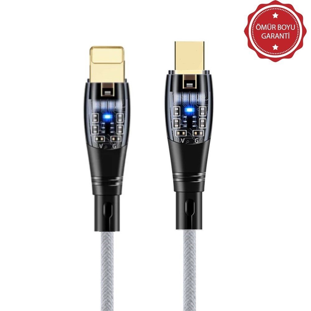ScHitec 6A 25W Type-C to Lightning 1Metre Hızlı Data ve Şarj Kablosu Beyaz YK255B