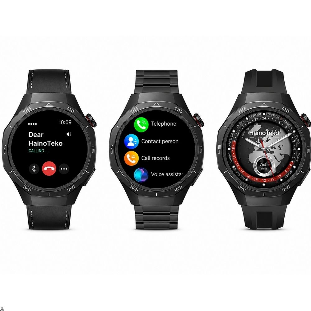 Haino Teko Amoled Ekran WaterProof 3 Kordonlu Akıllı Saat Siyah Teko25
