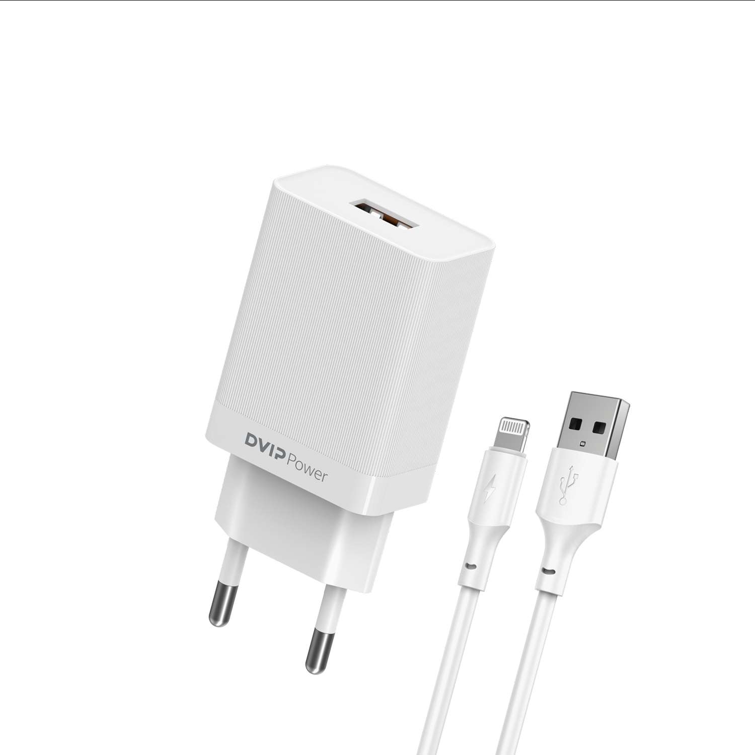 DVIP N13 2.4A UsbA to Lightning Kablolu Hızlı Şarj Aleti Set Beyaz