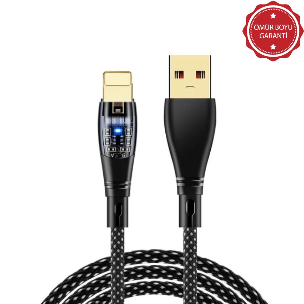 ScHitec 6A 120W UsbA to Lightning 1Metre Hızlı Data ve Şarj Kablosu Siyah YK233S