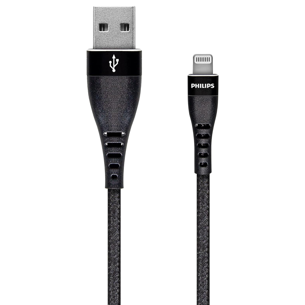 Philips Apple MFI Lisanslı İphone 8 UsbA to Lightning 1.2Metre Hızlı Data ve Şarj Kablosu Siyah 