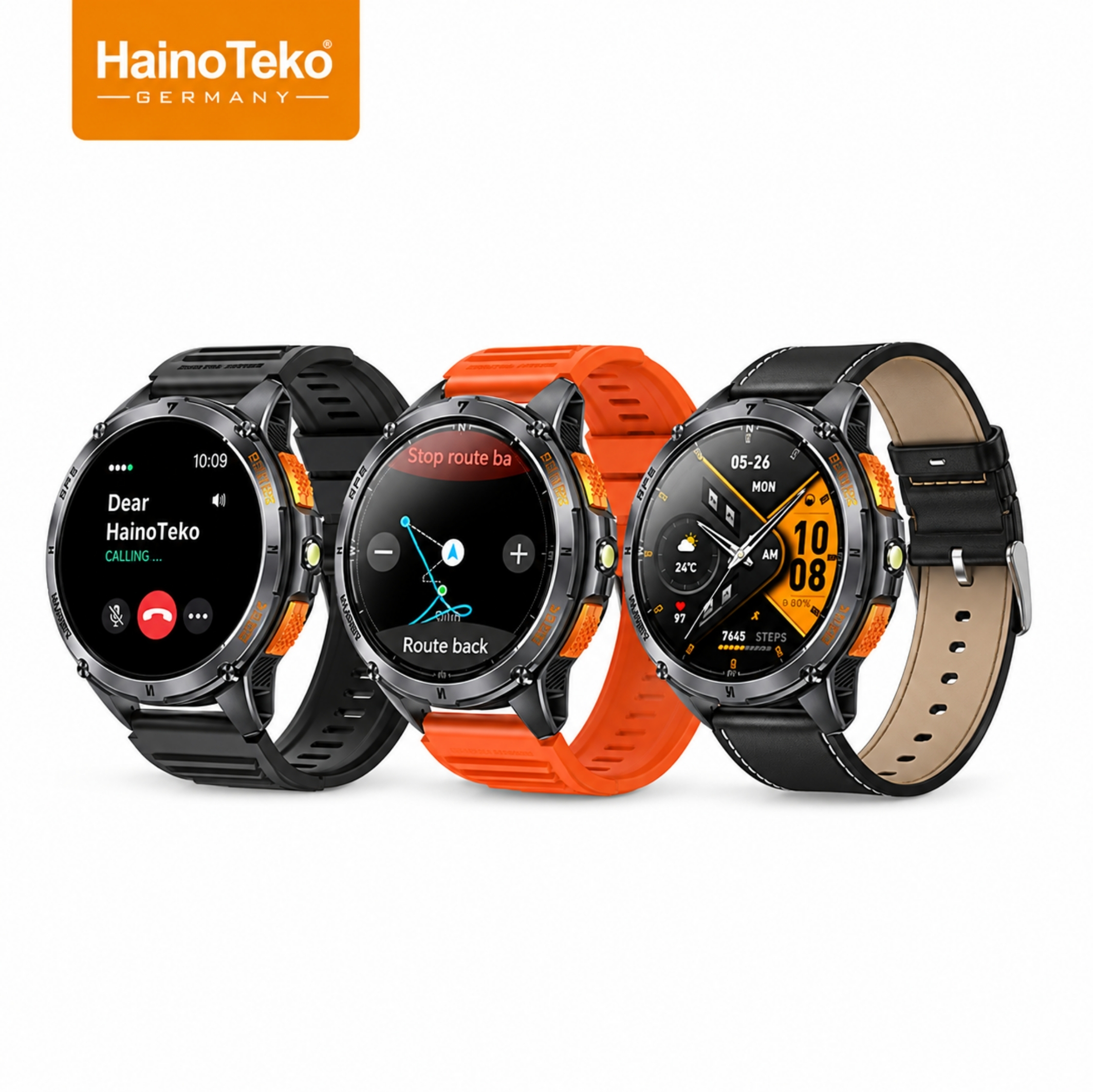 HainoTeko GPS-1 Amoled Ekran Su Geçirmez Akıllı Saat Dahili GPS Dahili Fener