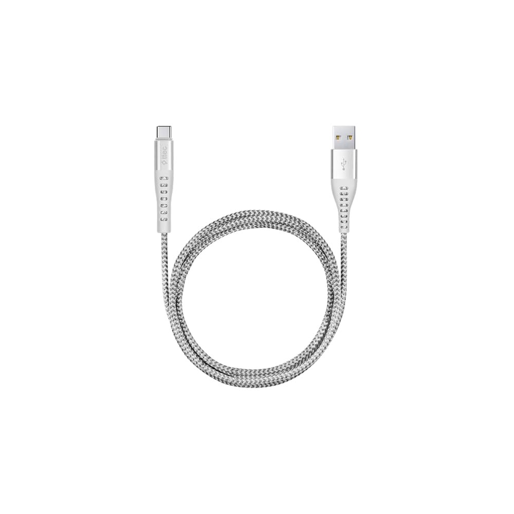 Ttec ExtremeCable Ekstra Dayanıklı Örgülü USB-A to Type-C Şarj Kablosu 150cm Gümüş